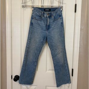 Express Cropped Flare High Waisted Jeans